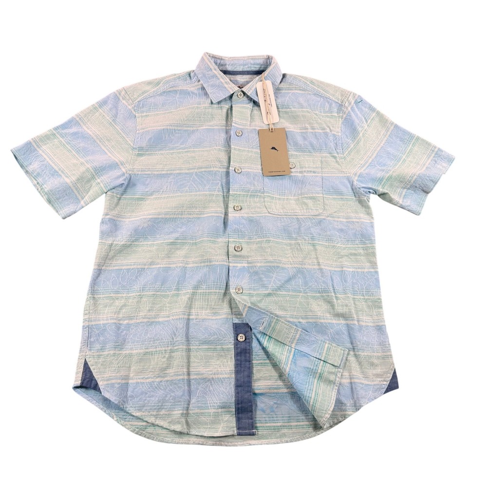 NWT Tommy Bahama Sardinia Stripe Shirt Mens S Island‎ Horizon Blue School Summer